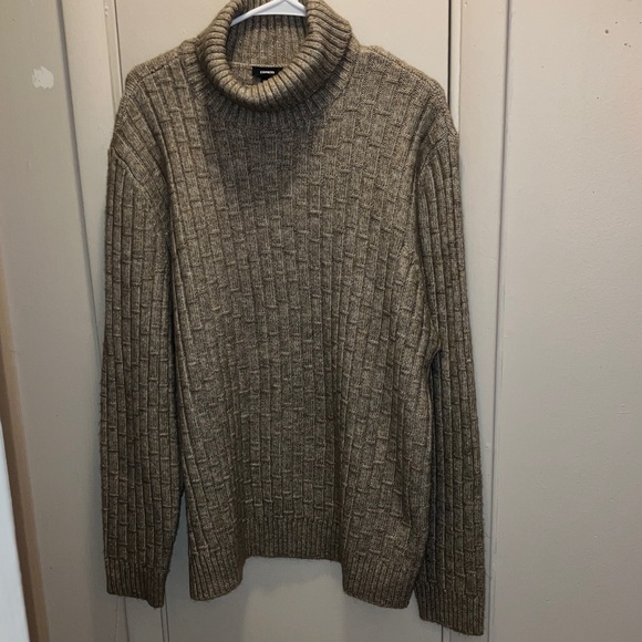 Express Other - Express Men's Turtleneck Sweater - Tan Size XL